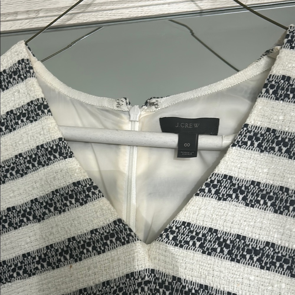 J. Crew Black and White Sleeveless V-Neck A-Line Mini Dress - Picture 2 of 4